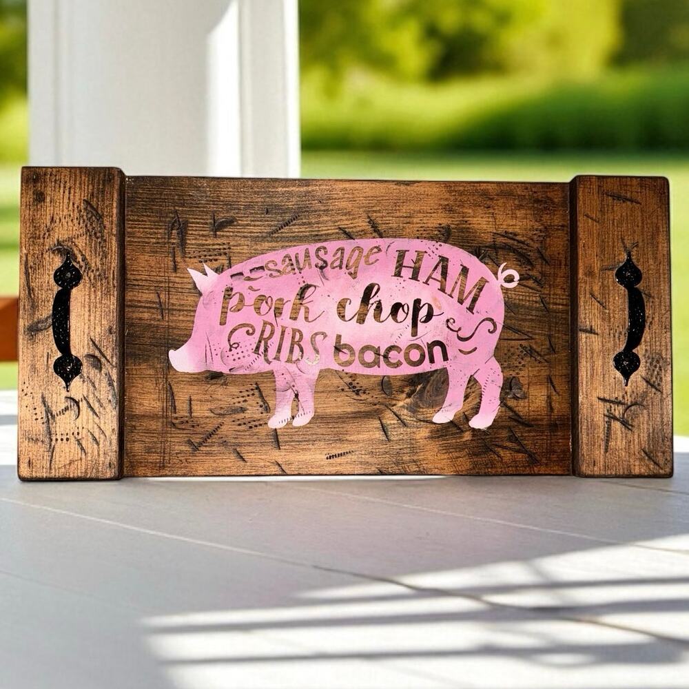 Handmade Charcuterie Board Piggy theme serving tray
